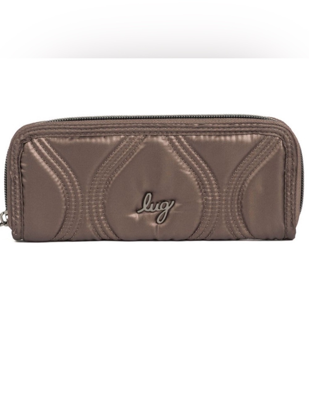 lug Metallic Taupe Quilted Zip Wallet
